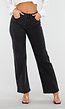 Zwarte Glitter Straight Stretch Jeans