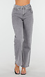 Grijze High Waist Straight Jeans met Licht Gewassen Look