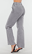 Grijze High Waist Straight Jeans met Licht Gewassen Look