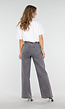 Grijze Wide Leg Jeans met Hoge Taille en Striksluiting