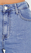 Lichtblauwe High Waist Jeans met Geruwde Hartjes