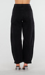 Zwarte High Waist Barrel Jeans met Omgeslagen Zoom