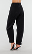 Zwarte High Waist Barrel Jeans met Omgeslagen Zoom