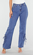 Blauwe Stretch Jeans met Strikjes