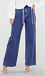 Blauwe High Waist Straight Jeans met Wide Leg Fit