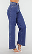 Blauwe High Waist Straight Jeans met Wide Leg Fit