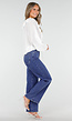 Blauwe High Waist Straight Jeans met Wide Leg Fit