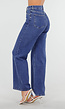 Blauwe High Waist Straight Jeans met Wide Leg Fit