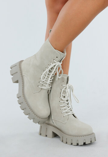 Beige Veterboots