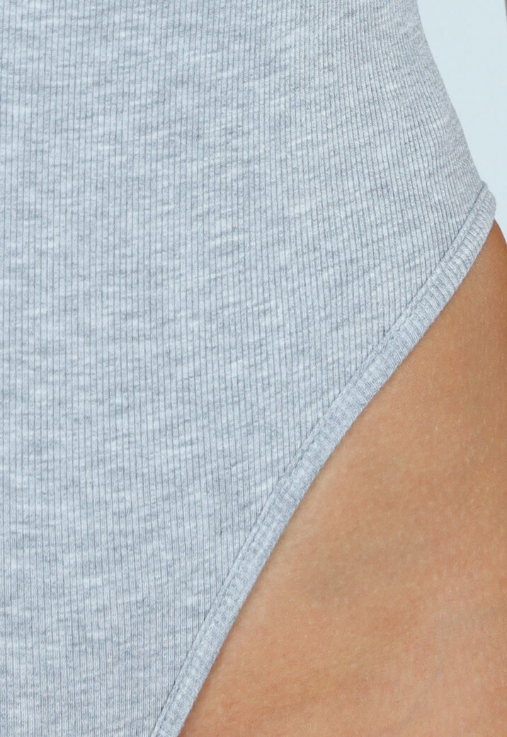 Grijze Bodysuit met Spaghetti Bandjes en Pads