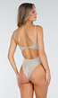 Beige Bodysuit met Spaghetti Bandjes en Pads