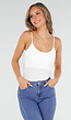 Witte Bodysuit met Spaghetti Bandjes en Pads