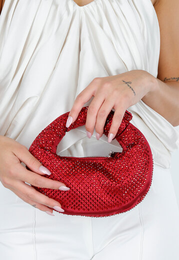 Rode Handtas met Strass