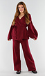 Bordeaux Gebreide Set Wijde Broek