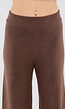Bruine Gebreide Set met Overslag Top en Wijde Broek