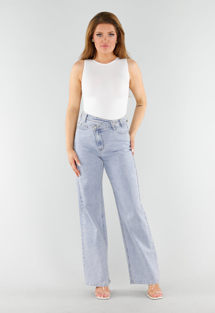 Naadloze Shaping Top in Wit met Hoge Halslijn