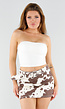 Witte Bandeau Top met Stretch en Rechte Halslijn