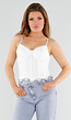 Witte Kanten Bustier Top met Vetersluiting