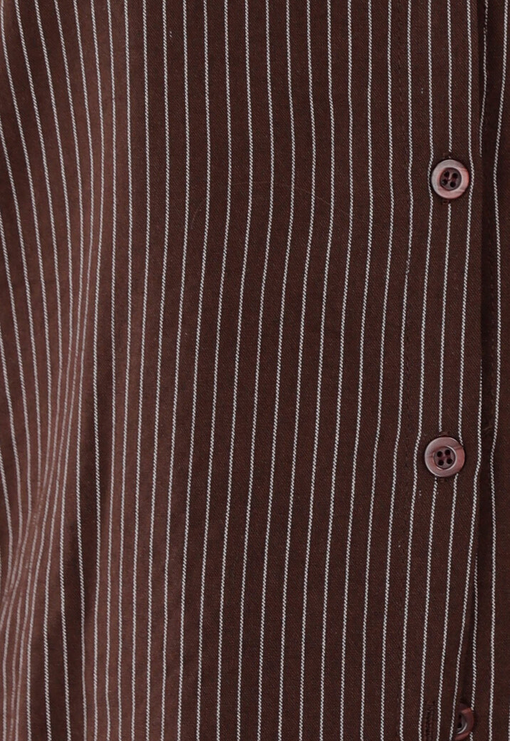 Bruin Gestreepte Blouse met St. Tropez Borduring