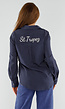 Blauwe Gestreepte Blouse met St. Tropez Borduursel Achterop