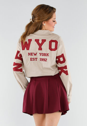Beige Blouse met NY