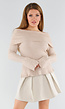 Beige Off Shoulder Trui