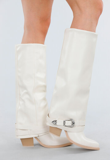 Off White Laarzen met Gespdetail