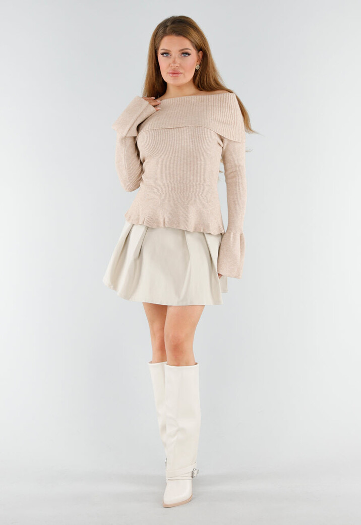 Witte Laarzen met Houten Hak en Zilveren Gespdetail