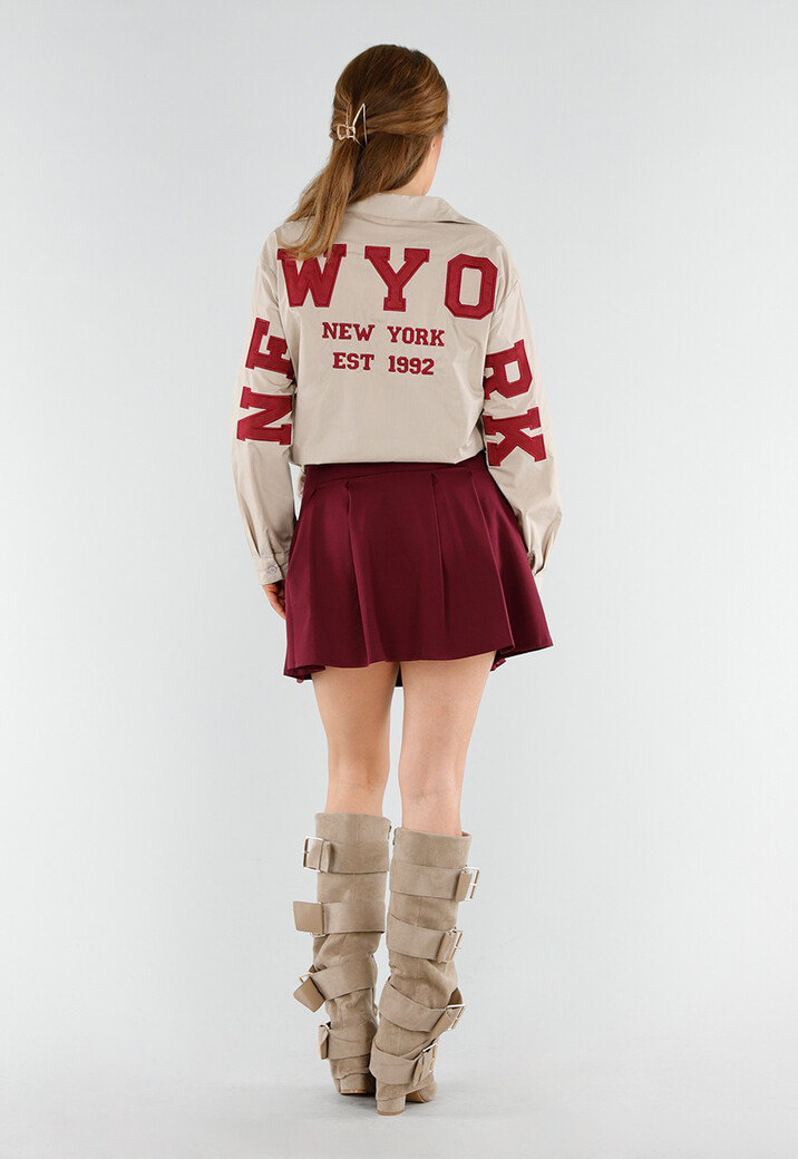 Beige Suèdelook Laarzen met Brede Gespsluitingen