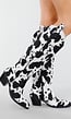 Cowboylaarzen Koeienprint Zwart-Wit