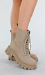 Beige Veterlaarzen met Grove Zool en Rits
