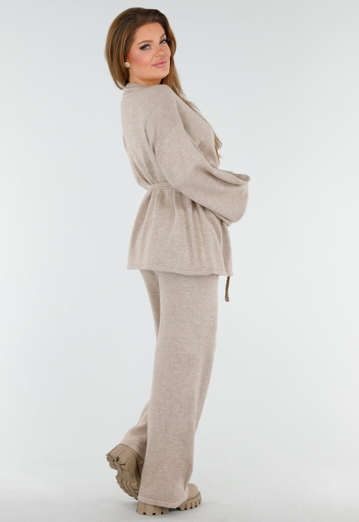 Beige Veterlaarzen met Grove Zool en Rits