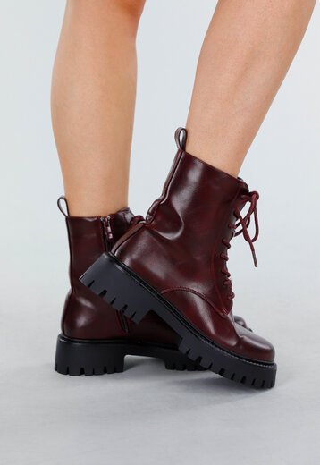 Bordeaux Veterlaarzen met Grove Zolen