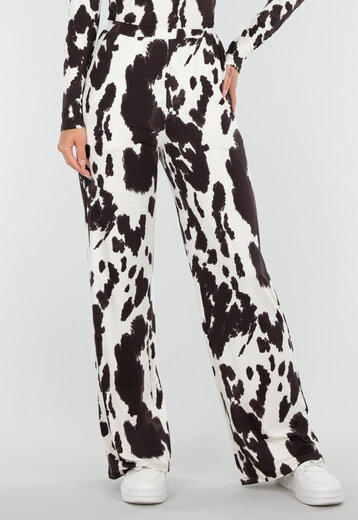 Stretchbroek met Koeienprint