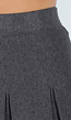 Donkergrijze Geplooide Rok in Gebreide Stretchstof