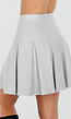 Lichtgrijze Geplooide Rok in Gebreide Stretchstof