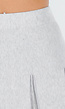 Lichtgrijze Geplooide Rok in Gebreide Stretchstof
