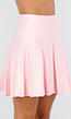 Lichtroze Geplooide Rok in Gebreide Stretchstof