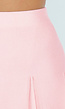 Lichtroze Geplooide Rok in Gebreide Stretchstof
