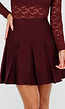 Bordeaux Geplooide Mini Rok