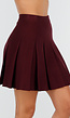 Bordeauxrode Geplooide Rok in Gebreide Stretchstof