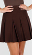 Donkerbruine Geplooide Mini Rok