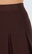 Donkerbruine Geplooide Rok in Gebreide Stretchstof