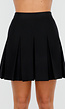 Zwarte Geplooide Rok in Gebreide Stretchstof