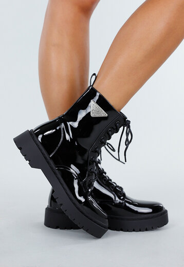 Zwarte Lak Veterboots