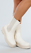 Beige Chelsea Boots met Geweven Detail en Chunky Zool
