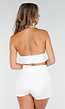 Witte Halter Crop Top met Diepe V-Hals