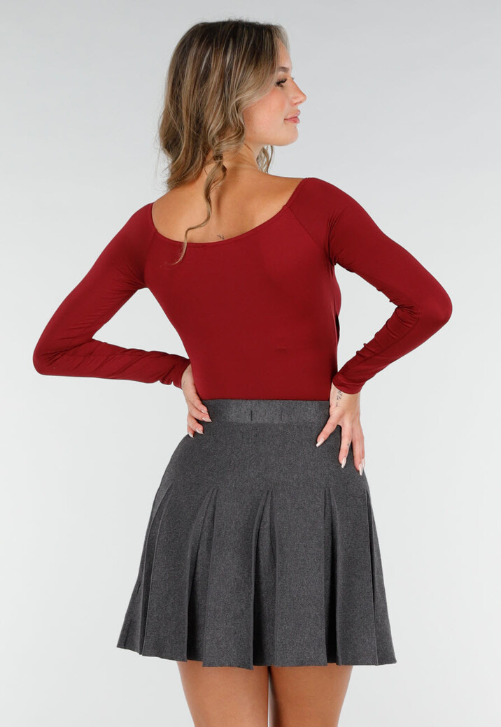 Rode Gedrapeerde Top met Overslag en Stretch