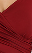 Rode Gedrapeerde Top met Overslag en Stretch