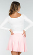 Witte Gedrapeerde Top met Overslag en Stretch